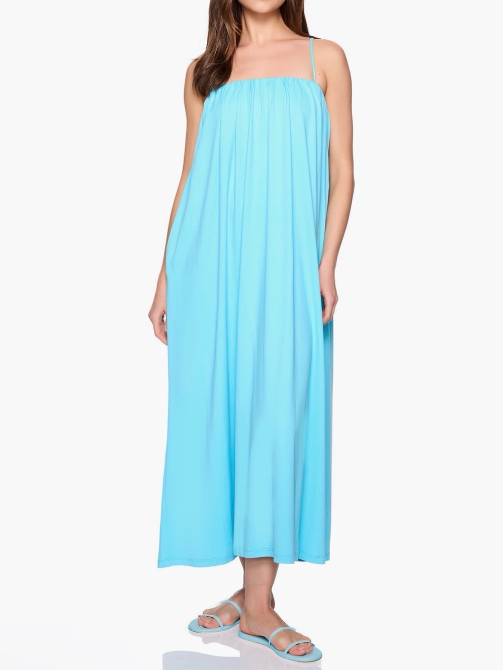 Susana Monaco Sky Blue Spaghetti-Strap Maxi Dress